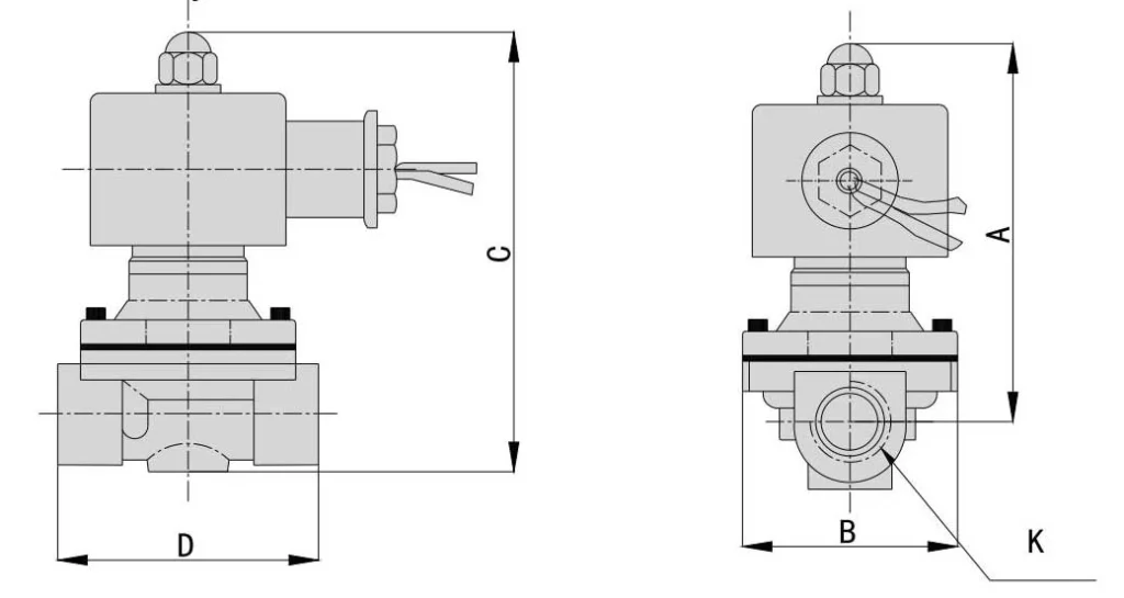 2w solenoid valve big orifice design
