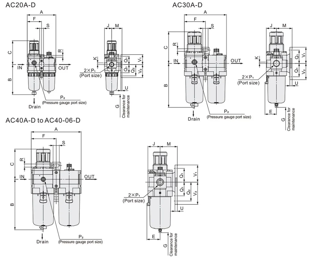 AC20A D to AC40A D FRL units design
