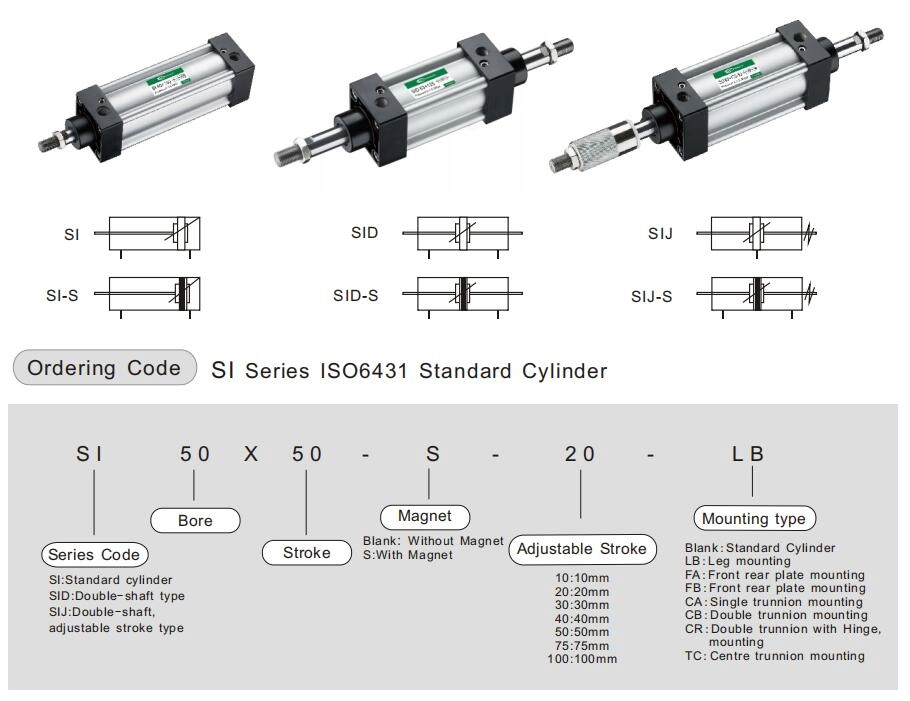 SI pneumatic cylinder specifications